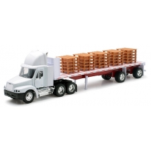 NEWRAY 10593 1:32 FREIGHTLINER CENTURY CLASS FLATBED W PALLETS