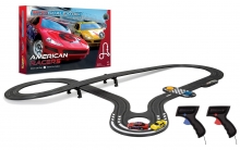 SCALEXTRIC G1098P MICRO SCALEXTRIC AMERICAN RACERS ( RED NO 6 V YELLOW NO 17 )