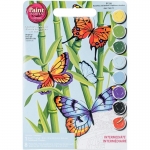 DIMENSIONS 91258 BUTTERFLIES BAMBOO PAINT BY NUMBER ( 9 PULGX12 PULG )