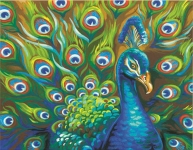 DIMENSIONS 91477 WILD FEATHERS ( PEACOCK ) PAINT BY NUMBER ( 14 PULGX11 PULG )
