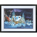 DIMENSIONS 91614 WINTERS HUSH ( HOUSE, NIGHT SNOW SCENE PAINT BY NUMBER ( 20 PULGX14 PULG )