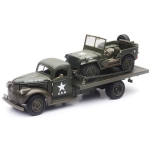 NEWRAY 61053B 1:32 1941 CHEVY MILITARY FLATBED TRUCK WITH 1941 JEEP WILLYS