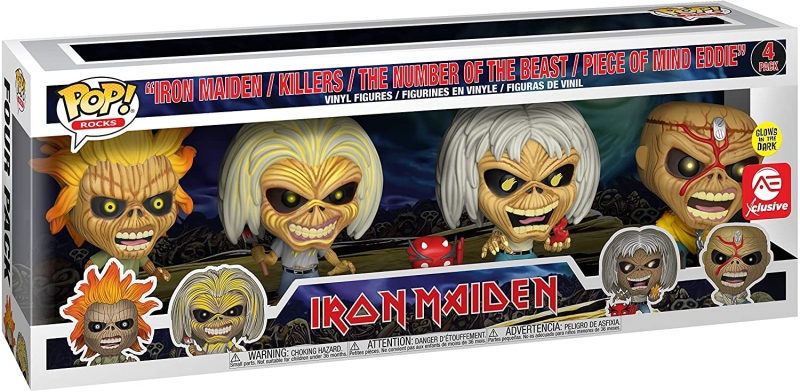 Topcam - FUNKO 47787 POP ROCKS IRON MAIDEN EDDIE 4PK ( GLOW IN THE