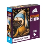 EXPLODING KITTENS PPUG 1K 6 EXPLODING KITTENS PUG WITH A PEARL EARRING PUZZLE 1000 PIEZAS
