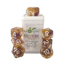 ROLE4 50531-7C SETS OF 7 DICE DIFFUSION WITH ARCH D4 WARLOCKS PACT