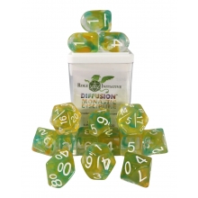ROLE4 50526-7C-S SETS OF 7 DICE DIFFUSION CNC WITH ARCH D4 MONASTIC DISCIPLINE WITH SYMBOLS