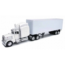 NEWRAY 14363 1:32 PETERBILT 379 W DRY VAN ( WHITE )