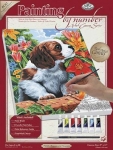 ROYAL PCS7 PBN CANVAS PUPPY & FLOWERS 9X12