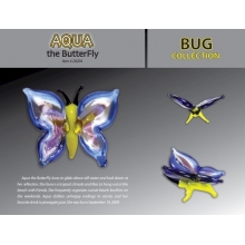 GLASS 20204 AQUA BUTTERFLY