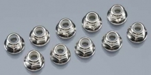 HPI 103729 SERRATED FLANGE LOCK NUT M4 ( SILVER 10PCS )