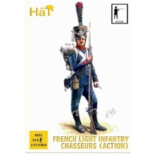 HAT 8251 1:72 NAPOLEONIC FRENCH LIGHT INFANTRY CHASSEURS ACTION ( 32 )