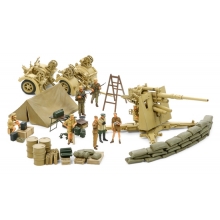 TAMIYA 37009 1:48 GERMAN 88MM GUN CAON FLAK37 SIEGE OF TOBRUK