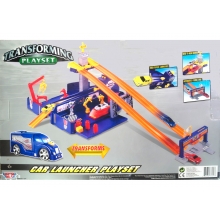 MOTORMAX 78139 TRANSFORMING CAR LAUNCHER PLAYSET W 2