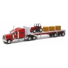 NEWRAY 10293A 1:32 PETERBILT 389 W HAY & FARM TRACTOR