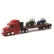 NEWRAY 10283 1:32 PETERBILT FLATBED W FARM TRACTOR