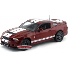 SHELBY 396 1:18 SHELBY MUSTANG GT500 2013 RED WITH WHITE STRIPES