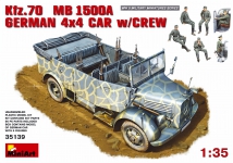 MINIART 35139 KFZ 70 ( MB 1500A ) GERMAN 4X4 CAR W CREW 1:35