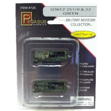 PEGASUS 725 1:144 SDKFZ 251:9 & 22 HALFTRACK ( GREEN CAMOUFLAGE )