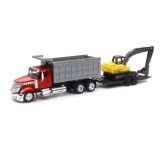 NEWRAY 16623 1:43 INTERNATIONAL LONESTAR DUMP TRUCK W EXCAVATOR