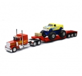 NEWRAY 11263A 1:32 CUSTOM PETERBILT LOWBOY W MONSTER TRUCK