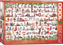 EUROGRAPHICS 6000-0940 HOLIDAY CATS PUZZLE 1000 PIEZAS