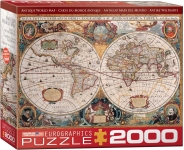 EUROGRAPHICS 8220-1997 ANTIQUE WORLD MAP PUZZLE 2000 PIEZAS