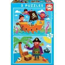 EDUCA 17149 2 PUZZLES 20 PIEZAS PIRATAS