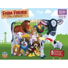 MASTERPIECES 11707 FARM FRIENDS SHAPED PUZZLE 100 PIEZAS