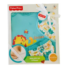 FISHER PRICE 12060 SET 4 PIEZAS 100% ALGODON CELESTE O VIOLETA