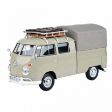 MOTORMAX 79553 1:24 VOLKSWAGEN TYPE 2 ( T1 ) PICKUP WITH ROOF RACK + SUIT CASE + TARAPAULINE COVER