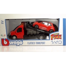 BURAGO 31400 STREET FIRE SINGLE CAR HAULER INCL 1 1:43 SF CAR