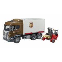 BRUDER 03581 SCANIA R SERIES UPS LOGISTICS TRUCK WITH FORKLIFT AND PALLETS