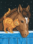 DIMENSIONS 91305 PONY & KITTEN PAINT BY NUMBER ( 9 PULGX12 PULG )