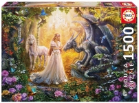 EDUCA 17696 PUZZLE 1500 PIEZAS DRAGON. PRINCESA Y UNICORNIO