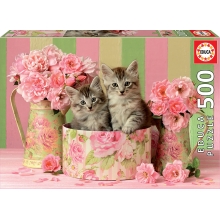 EDUCA 17960 PUZZLE 500 PIEZAS GATITOS CON ROSAS