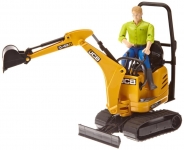 BRUDER 62002 JCB MICRO EXCAVATOR 8010 CTS AND CONSTRUCTION WORKER