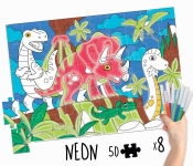 EDUCA 18069 PUZZLE 50 PIEZAS DINOS COLOURING ACTIVITI AP