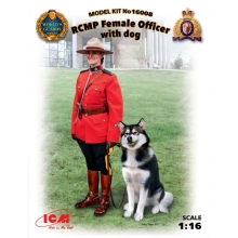 ICM 16008 RCMP FEMALE OFFICER WITH DOG 1:16