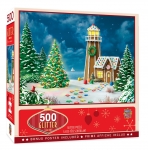 MASTERPIECES 31732 GINGERBREAD LIGHTHOUSE PUZZLE 500 PIEZAS GLITTER