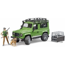 BRUDER 02587 LAND ROVER DEFENDER STATION WAGON WITH FORESTER AND DOG