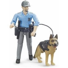 BRUDER 62150 BWORLD POLICEMAN WITH DOG