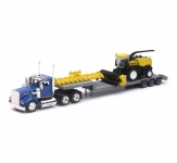 NEWRAY 16133 1:43 KENWORTH LOWBOY W NEW HOLLAND HARVESTER