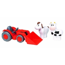 NEWRAY 33073 77700-10780 KUBOTA LIL ORANGE TRACTOR & ANIMALS PLAY SET