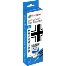 HUMBROL AA9065 ENAMEL PAINT AND BRUSH LUFTWFFE WWII COLOURS