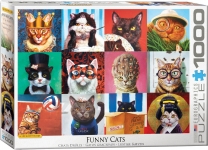 EUROGRAPHICS 6000-5522 FUNNY CATS BY LUCIA HEFFERNAN PUZZLE 1000 PIEZAS