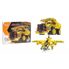 QIHUI 6802 TECH BRICKS2 IN 1 CONSTRUCTION DUMP TRUCK & PLANE 361PCS