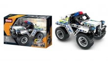 QIHUI 5805 TECH BRICKS PULL BACK POLICE CAR 199 PCS