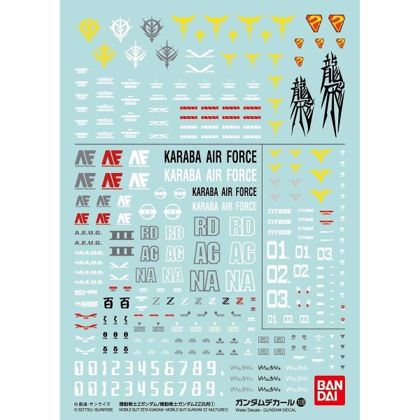 605420 BANDAI MODELLSATZ GUNDAM AUFKLEBER 108 GUNDAM Z/GUNDAM ZZ 1 Zubehor 4549660196075