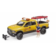 BRUDER 02506 RAM 2500 POWER WAGON LIFE GUARD WITH FIGURE AND STAND UP PADDLE