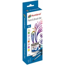 HUMBROL AA9063 ENAMEL PAINT AND BRUSH SET